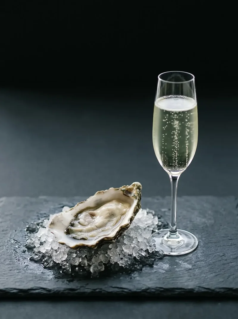Yuzu Sencha paired with fresh oyster on ice